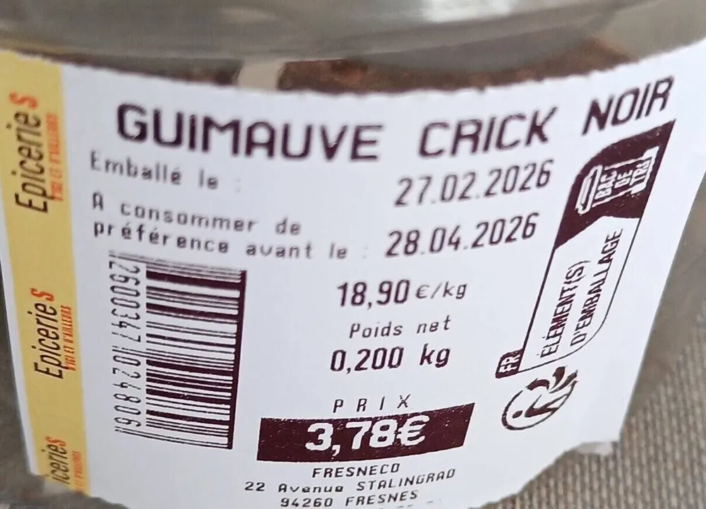 Guimauve crick noir