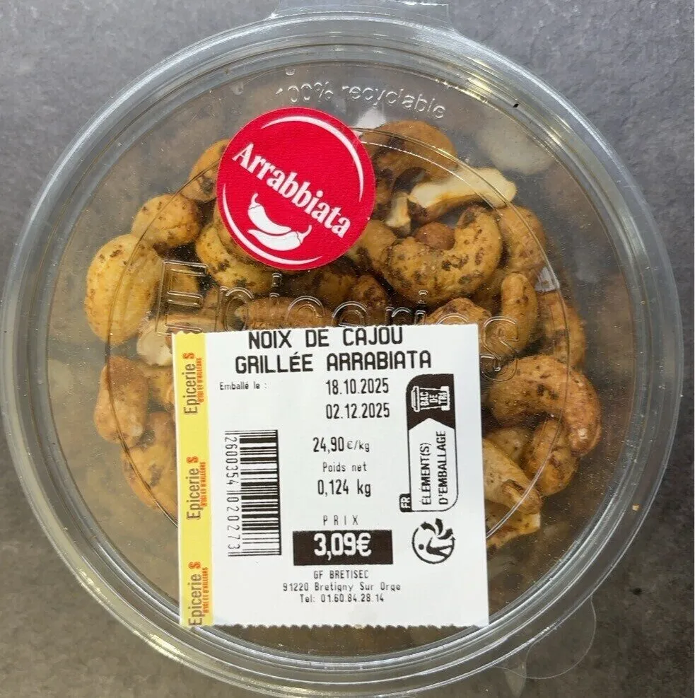 Noix de cajou grillée arrabiata