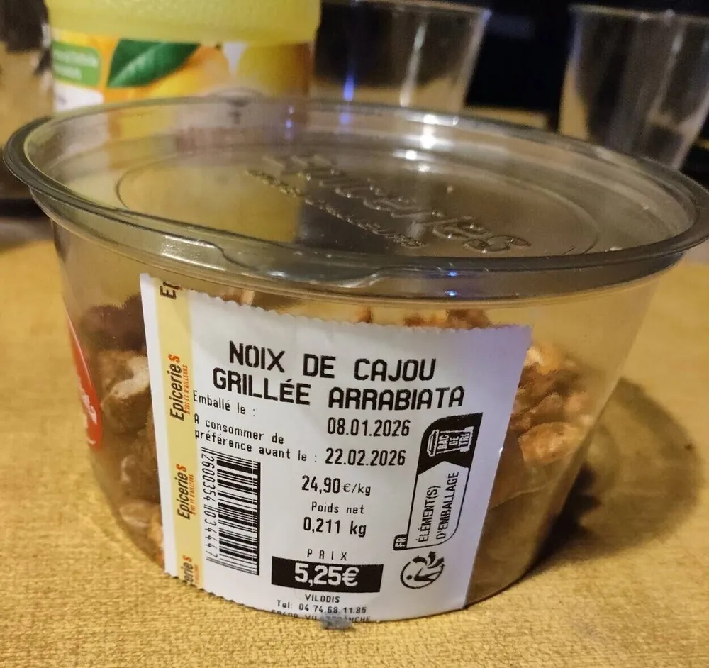 Noix de cajou grilléeb arrabiata