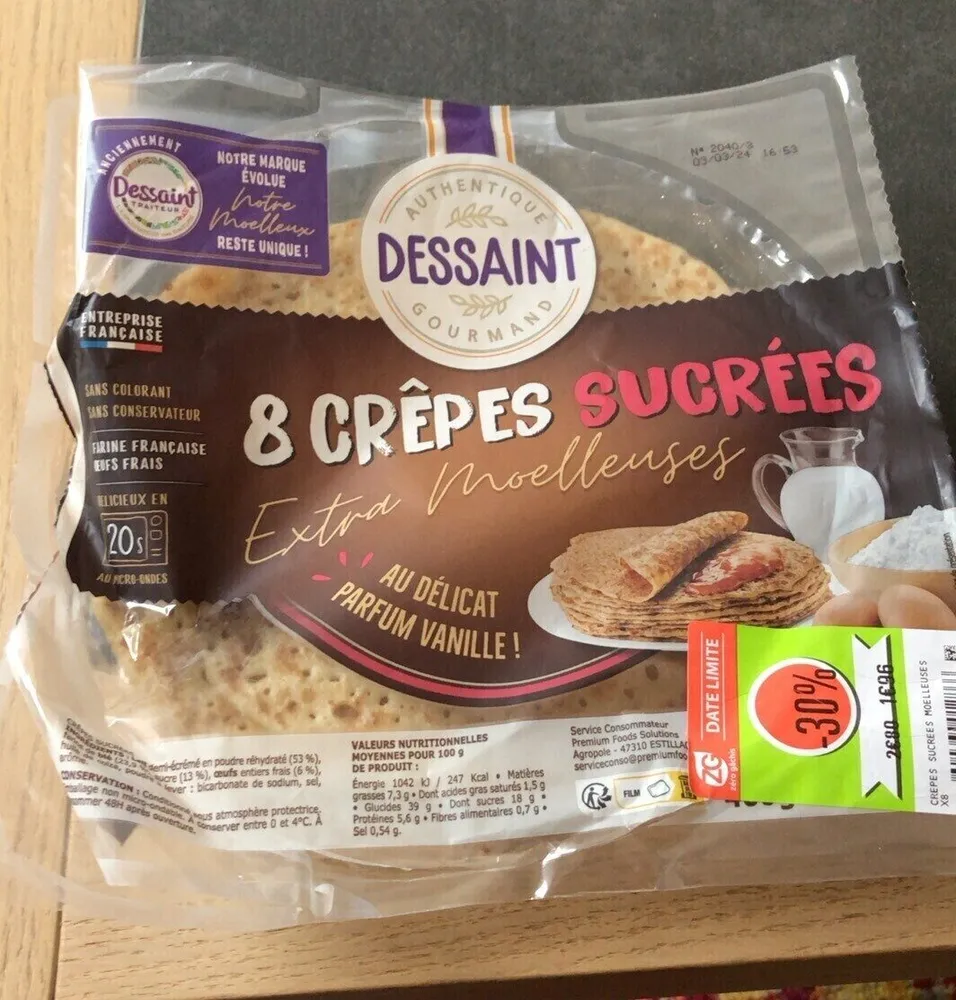 Crêpes alimentaires