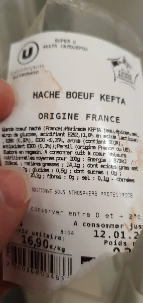Haché bœuf kefta