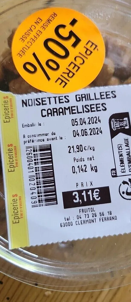 Noisette grillées