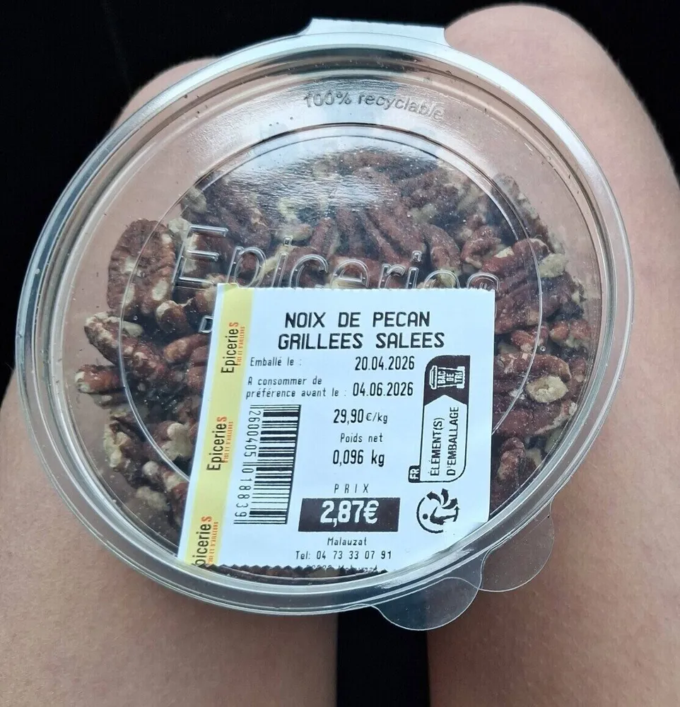 Noix de pekan grilles