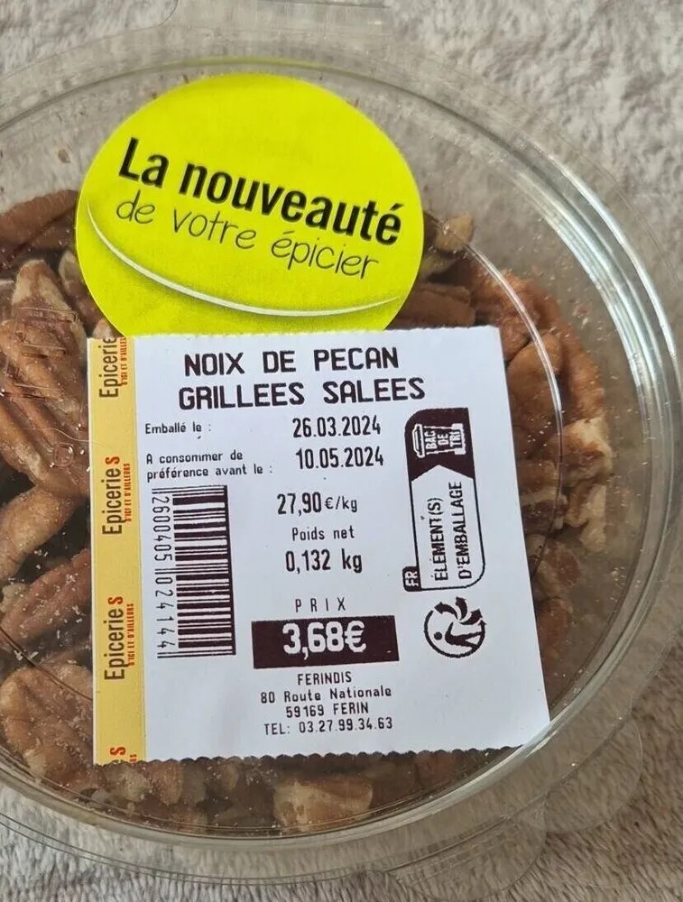 Noix de Pécan grillées salées