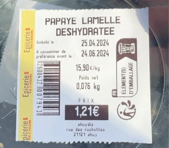 Papaye déshydratée