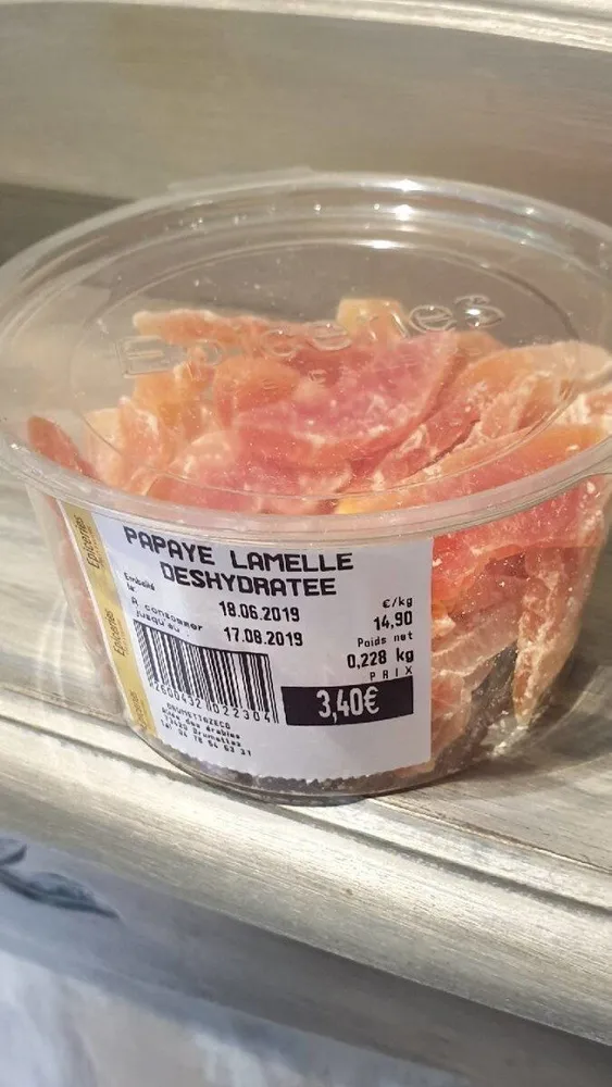 Papaye lamelles Déshydratées