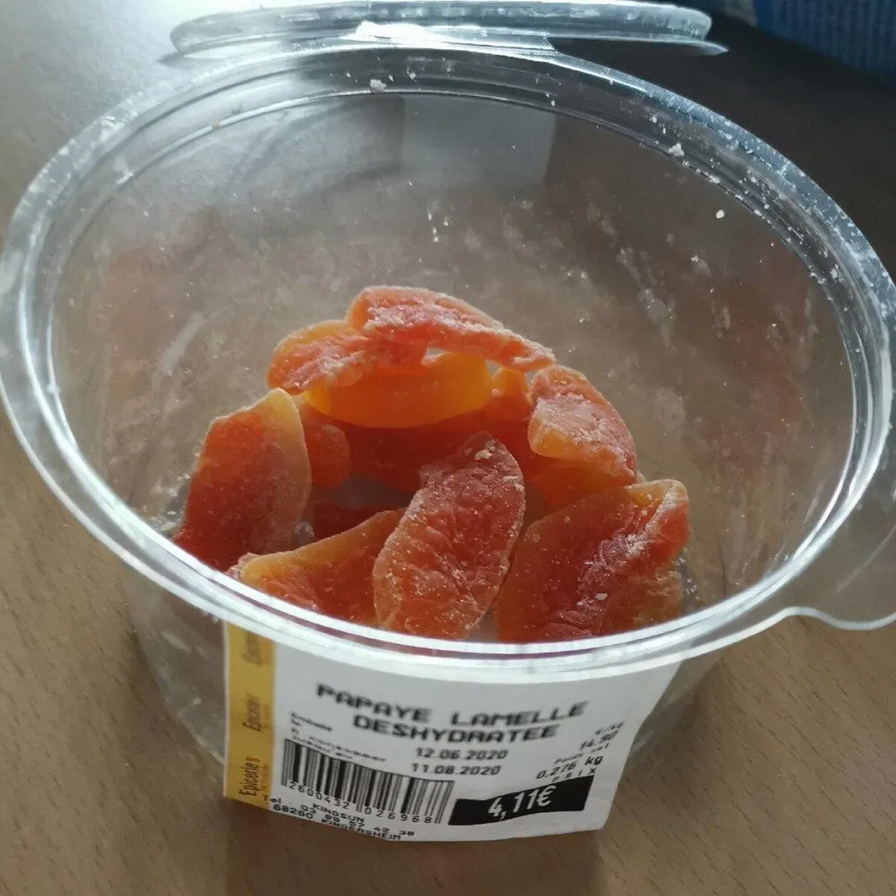Papaye lamelle déshydraté