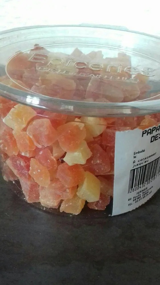 Papaye lamelle déshydratée