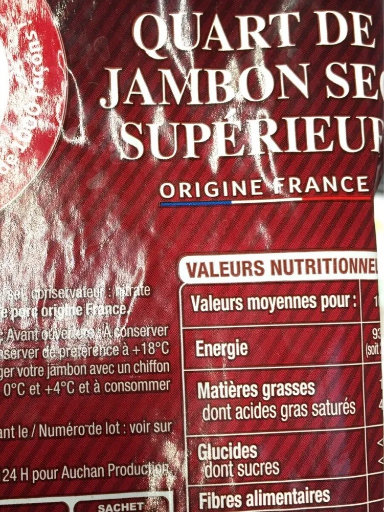 Quart de jambon sec superieur