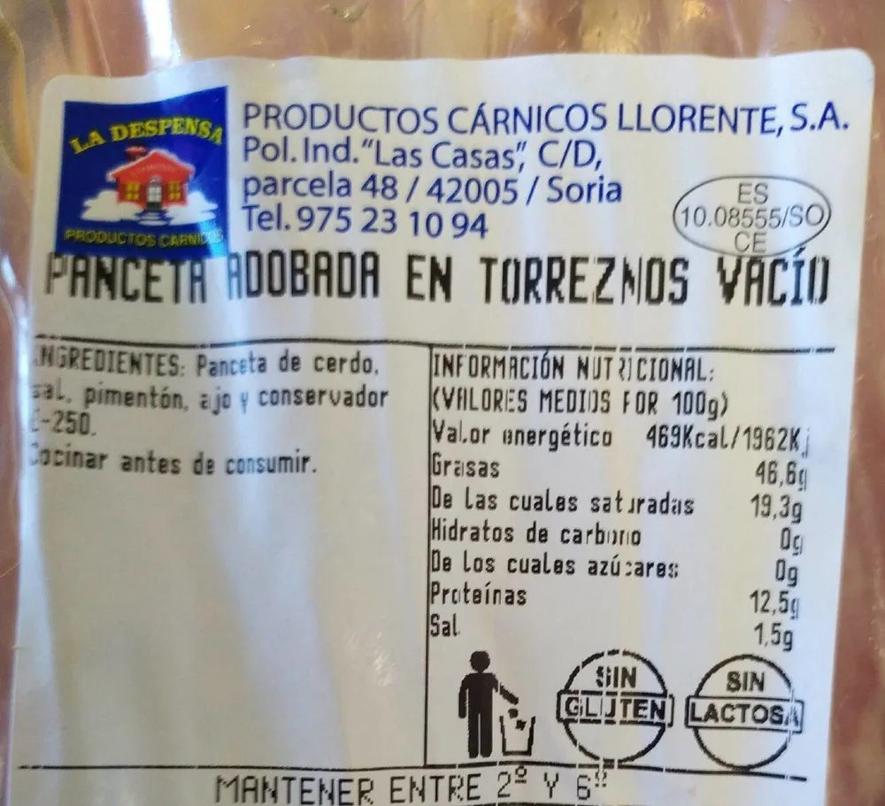 Panceta Abodada en torreznos vacío
