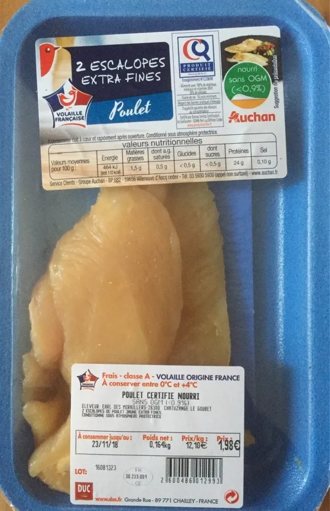 Escalope poulet extra fines