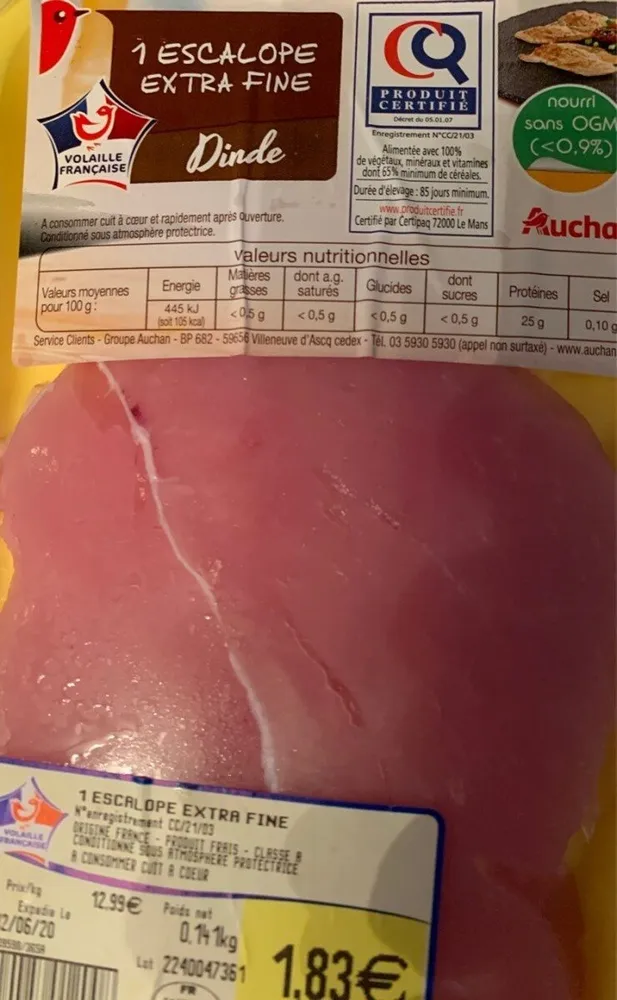 1 escalope extra fine