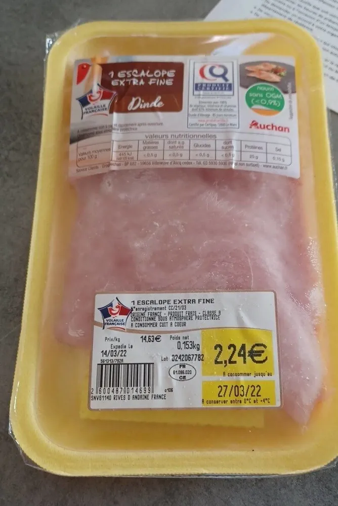 1 escalope extra fine