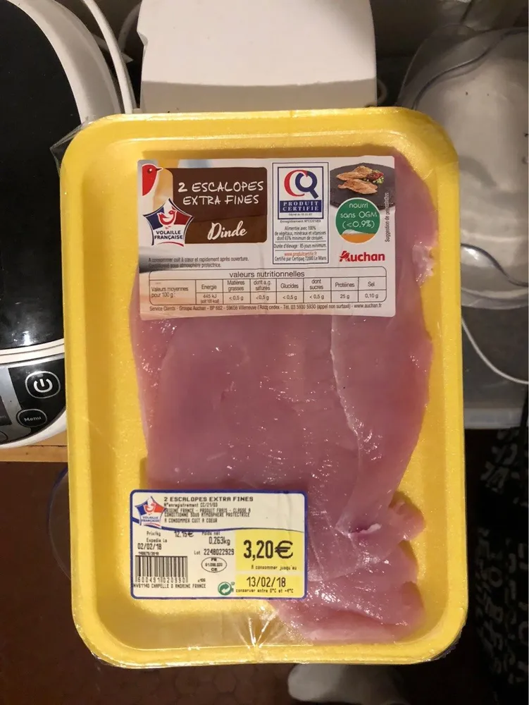 2 escalopes extra fines