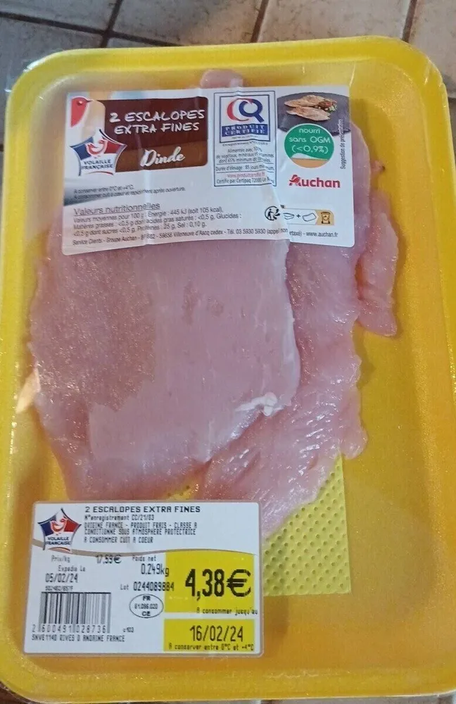 Escalopes extra fines