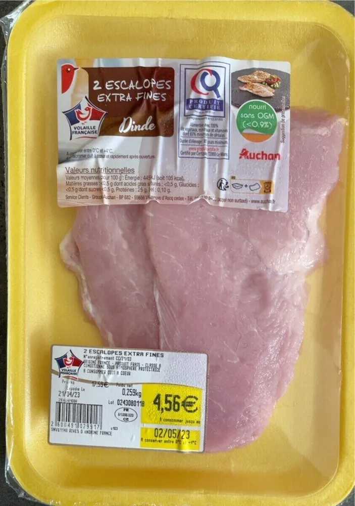 Escalopes extra fines