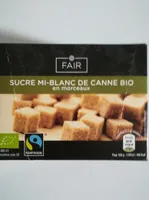 Sucre mi-blanc de canne bio en morceaux