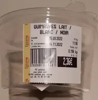 Guimauves lait blanc noir