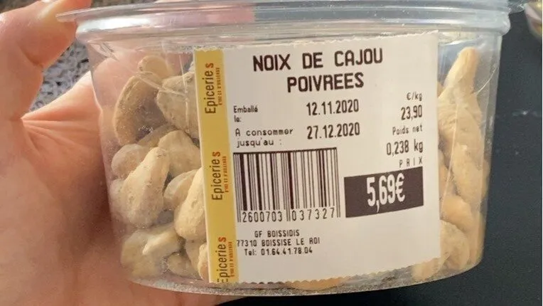 Noix de cajou poivrées