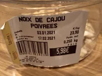 Noix de cajou poivrees