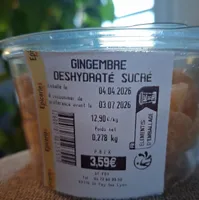 Gingembre Déshydraté sucré