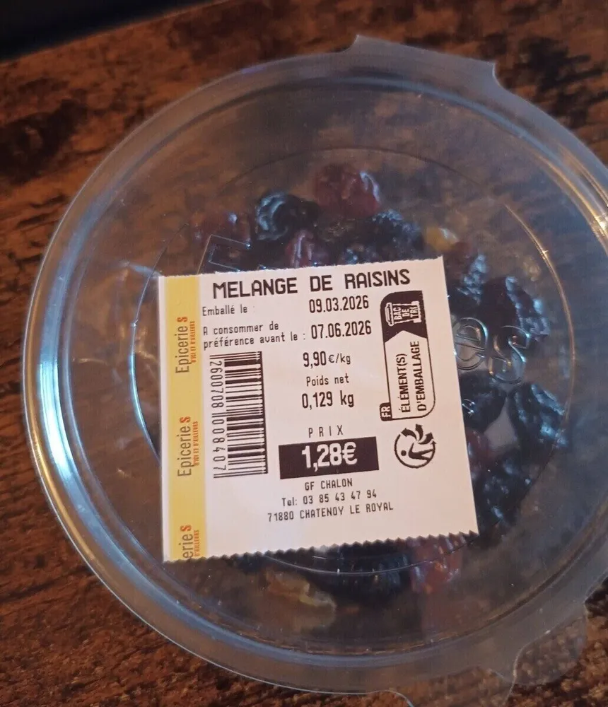 Mélange de raisin sec
