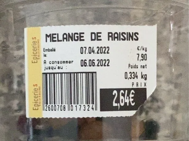 Mélange de raisins