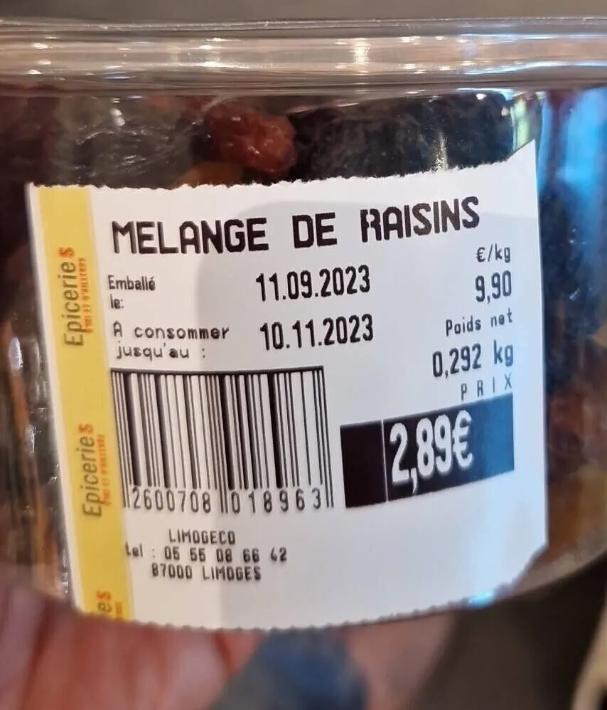 Melange de raisins