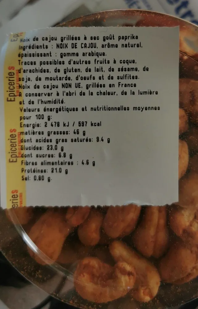 Noix de cajou grillée paprika