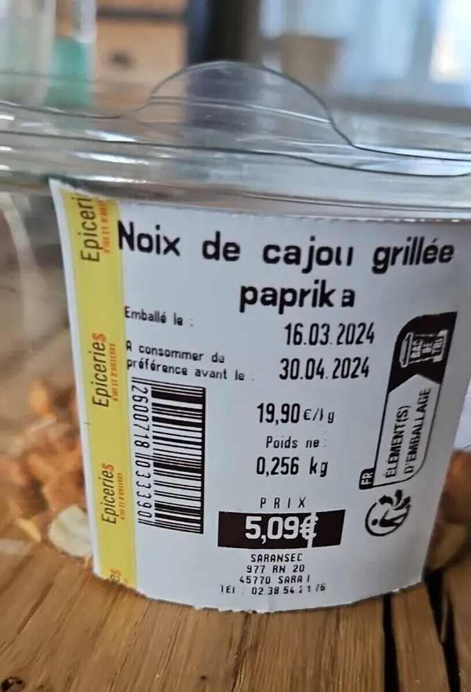 Noix de cajou grillée paprika