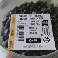 Graines de courges décortiquées crue