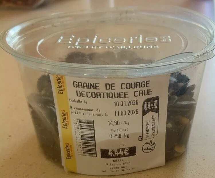 Graine de courge décortiquée crue