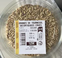 Graines de tournesols décortiquées, crues
