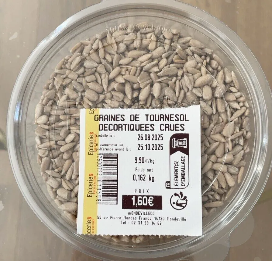 Graines de tournesol  décortiquées crues