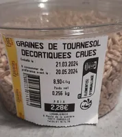 Graines de tournesol décortiquées crues