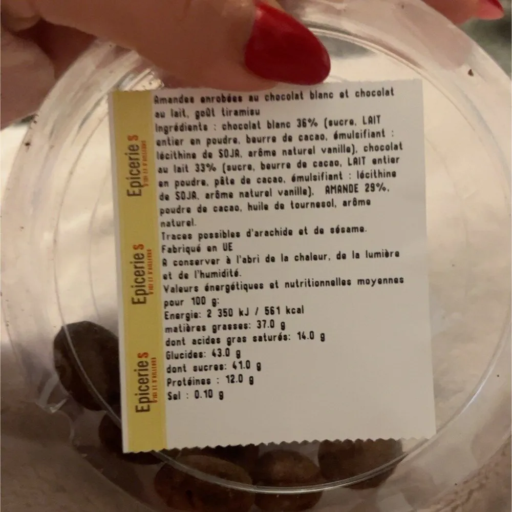 Amande goût tiramisu