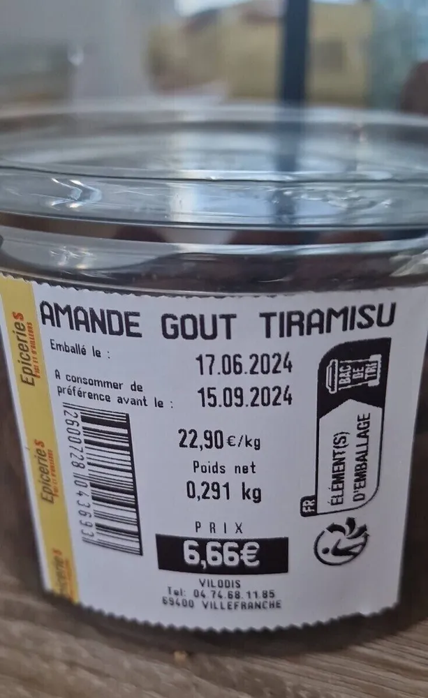 Amande goût tiramisu