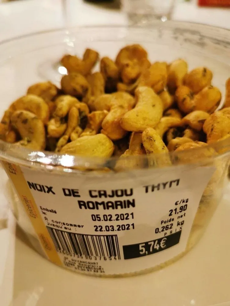 Noix de cajou thym et romarin