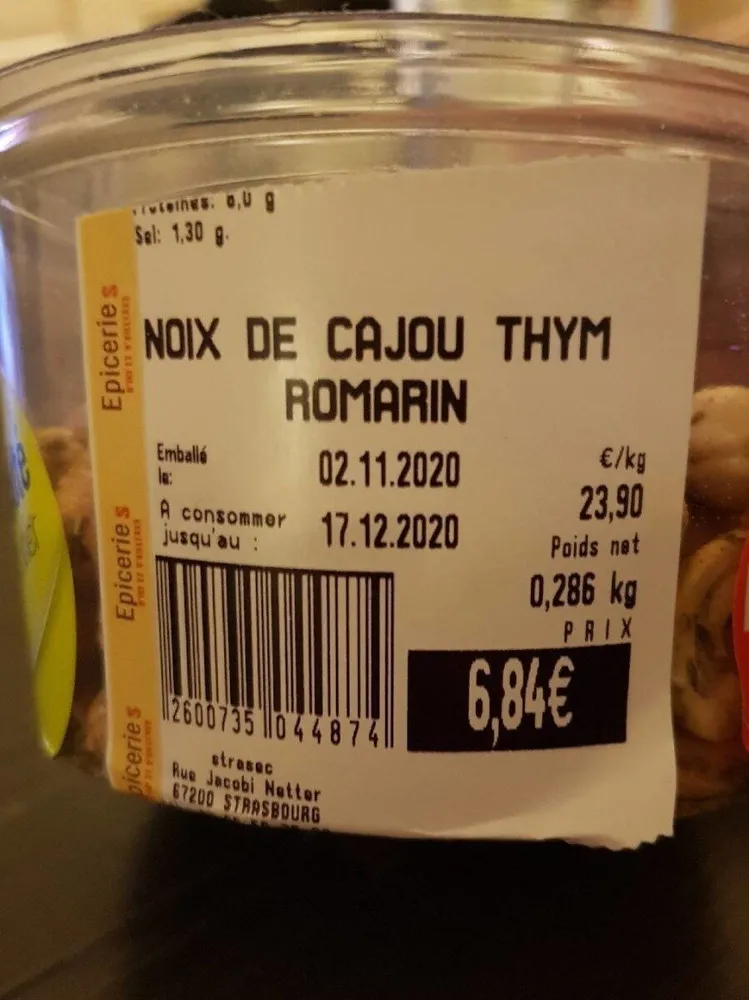 Noix de cajou thym romarin
