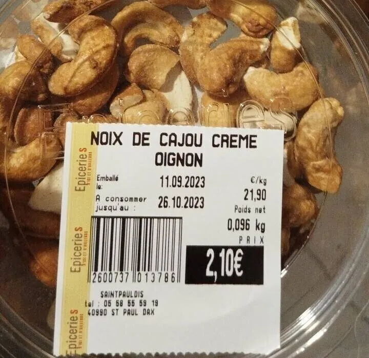 Noix de cajou crème oignon