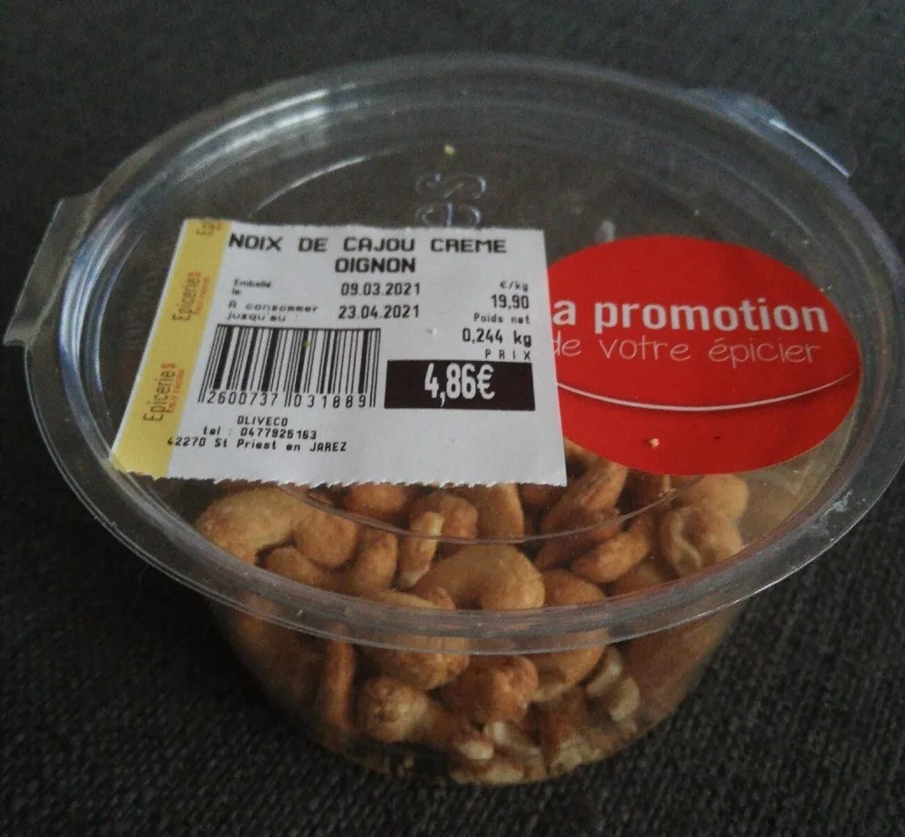 Noix de cajou crème oignon
