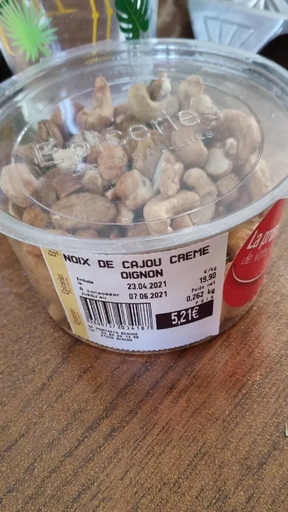 Noix de cajou crème oignon
