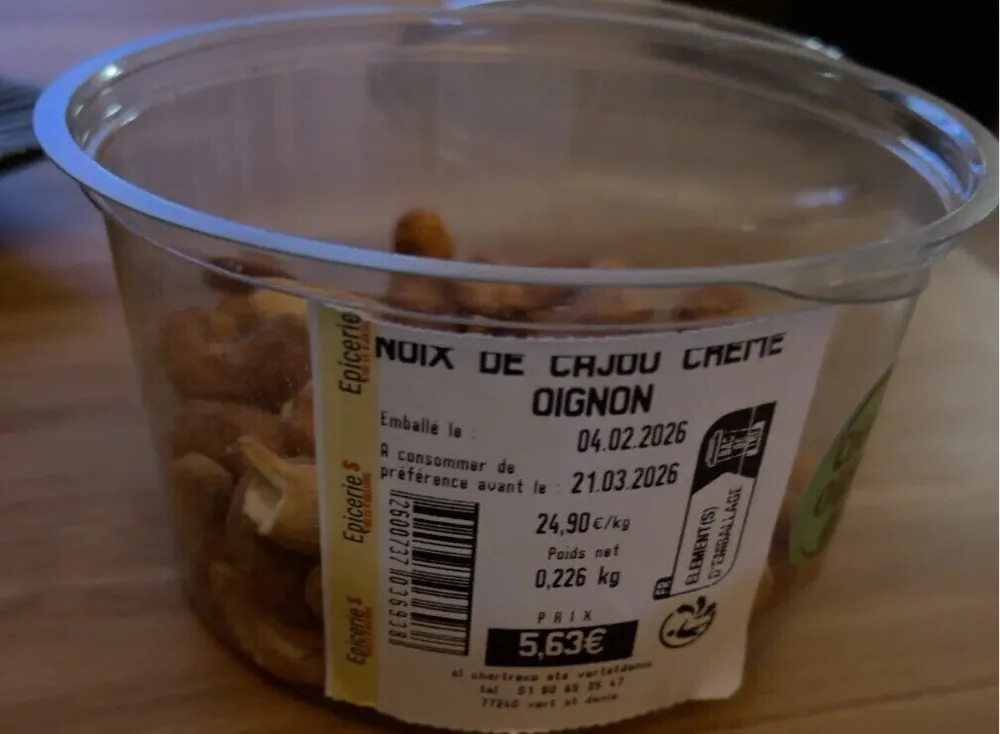 Noix de cajou crème oignon