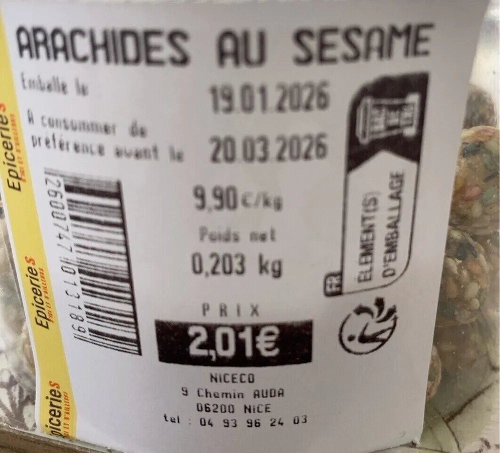 Arachides au sesame