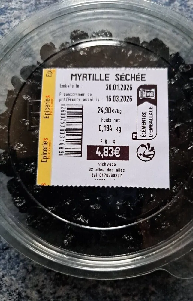 Myrtilles séchées