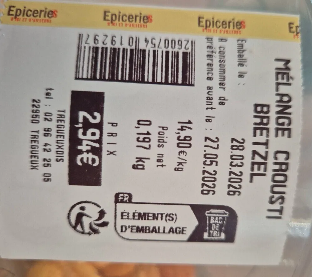 Mélange croustillant bretzel