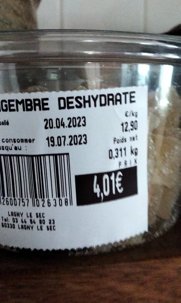 Gingembre déshydraté