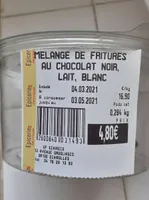 Mélange de fritures au chocolat noir, lait, blanc