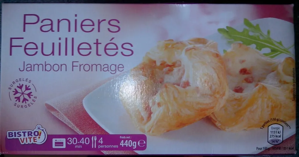 Paniers Feuilletés - Jambon Fromage