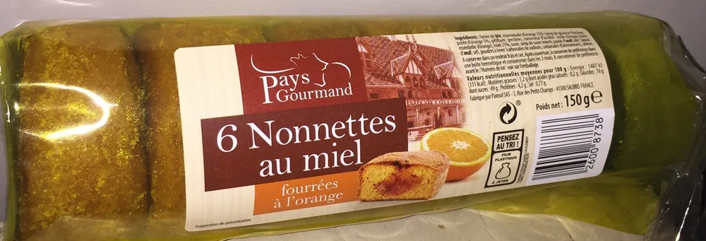 6 Nonnettes au miel fourrées à l'orange